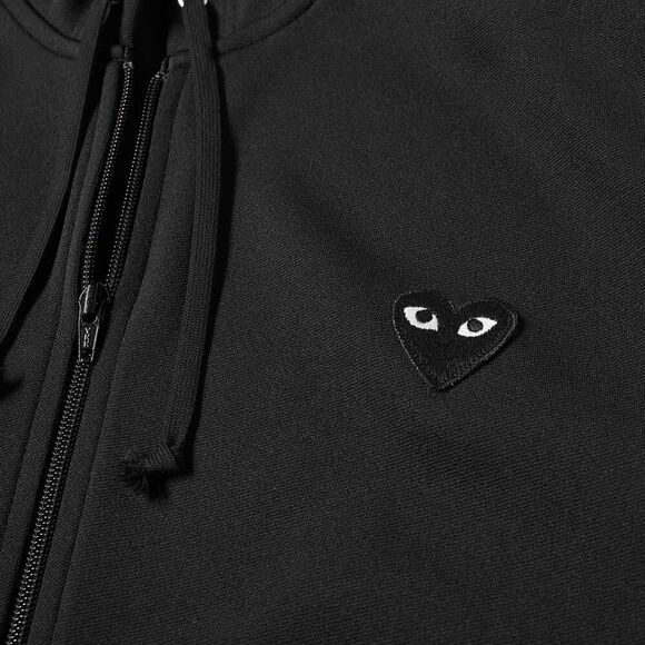COMME DES GARCONS CDG PLAY BLACK HEART FULL ZIP BACK PRINT HOODIE SIZE XL - Picture 7 of 13